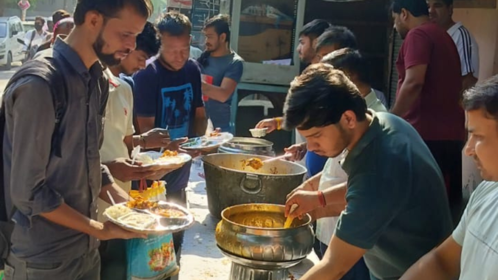 Distribution of food to the needy 