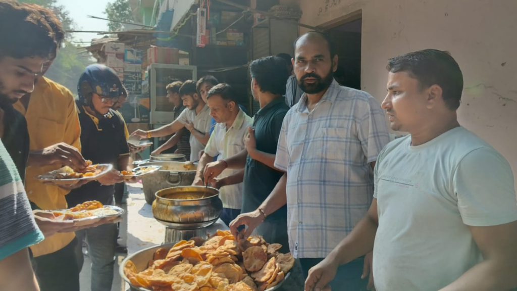 Distribution of food to the needy 