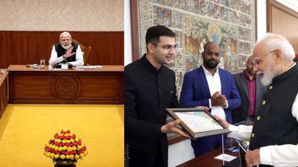 दिल्ली में अंतरिक्ष क्षेत्र के स्टार्टअप के सीईओ के साथ पीएम मोदी