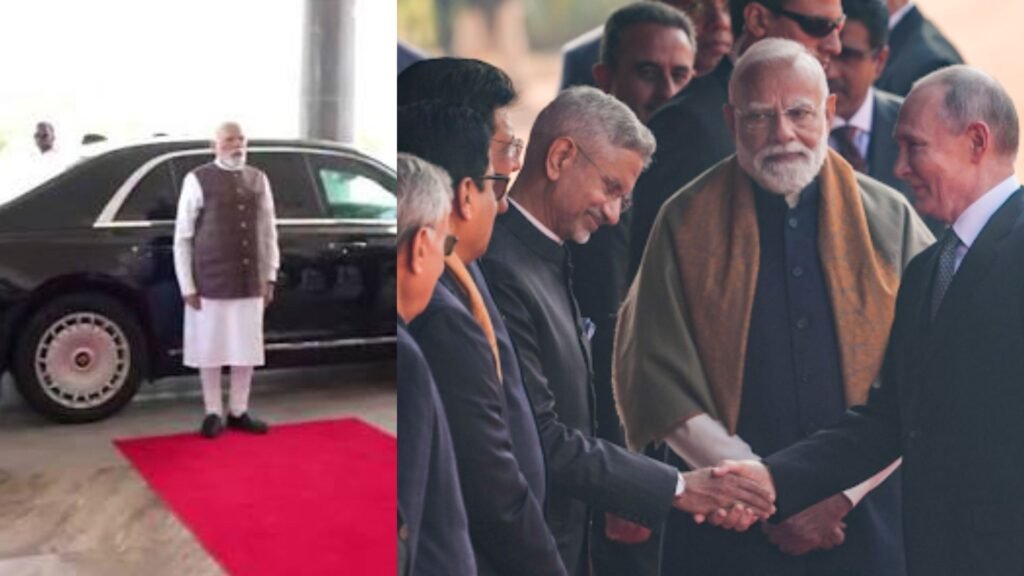 विदेश मंत्रालय ने बताया कि पुतिन ने 24वें गले मिलते मोदी और पुतिन